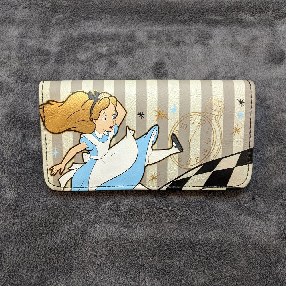 Disney Alice in Wonderland x Loungefly Multicolored Checkered & Striped Wallet